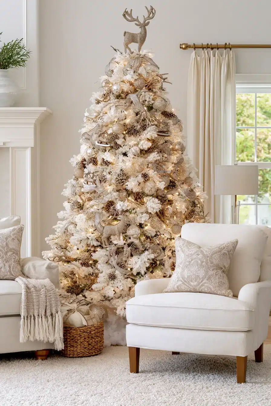 27 Magical White Christmas Tree Ideas For A Dreamy Holiday Home