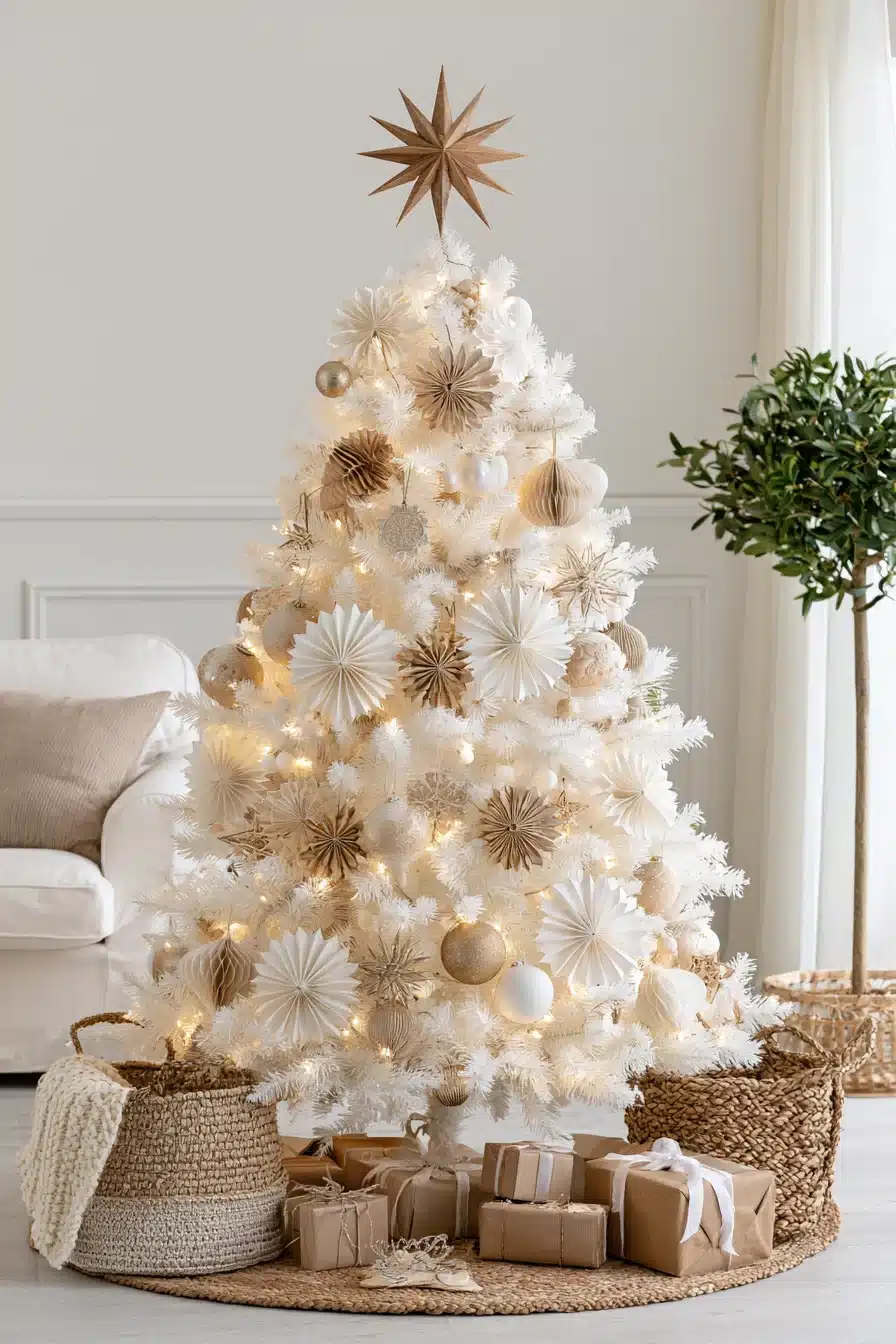 27 Magical White Christmas Tree Ideas For A Dreamy Holiday Home