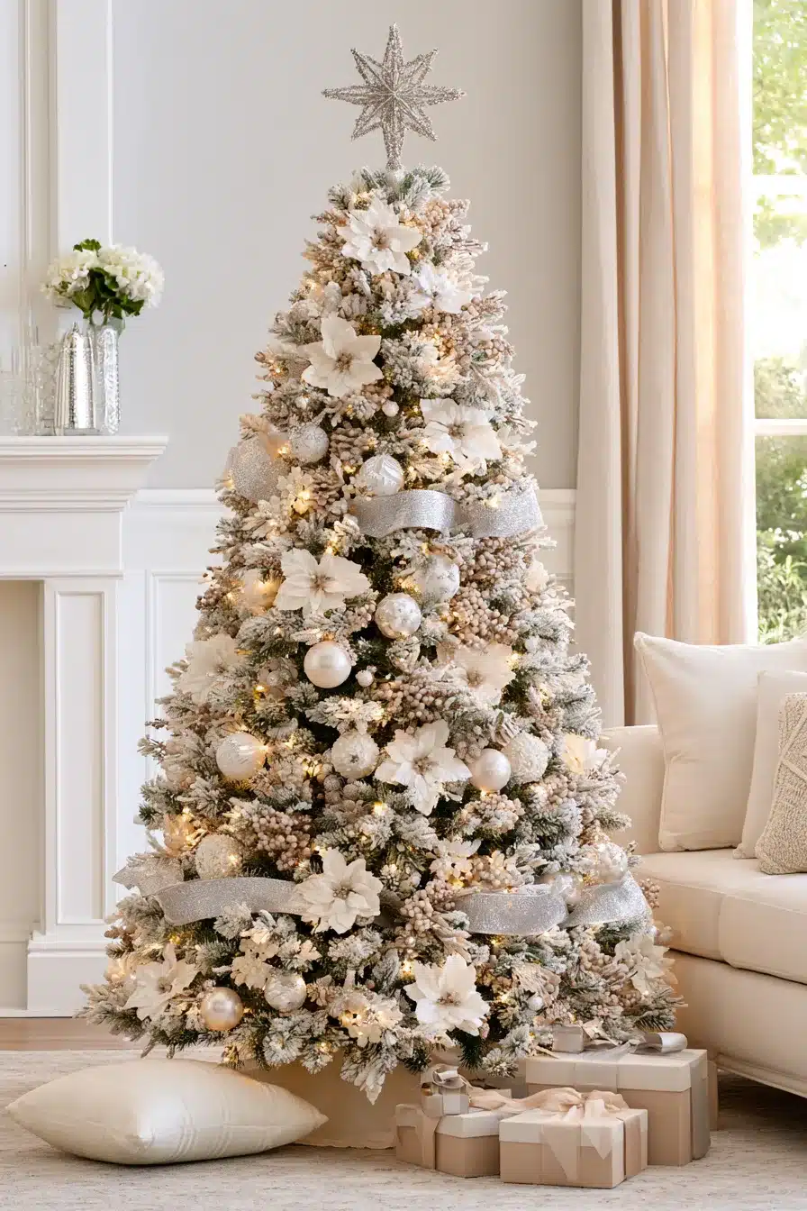 27 Magical White Christmas Tree Ideas For A Dreamy Holiday Home