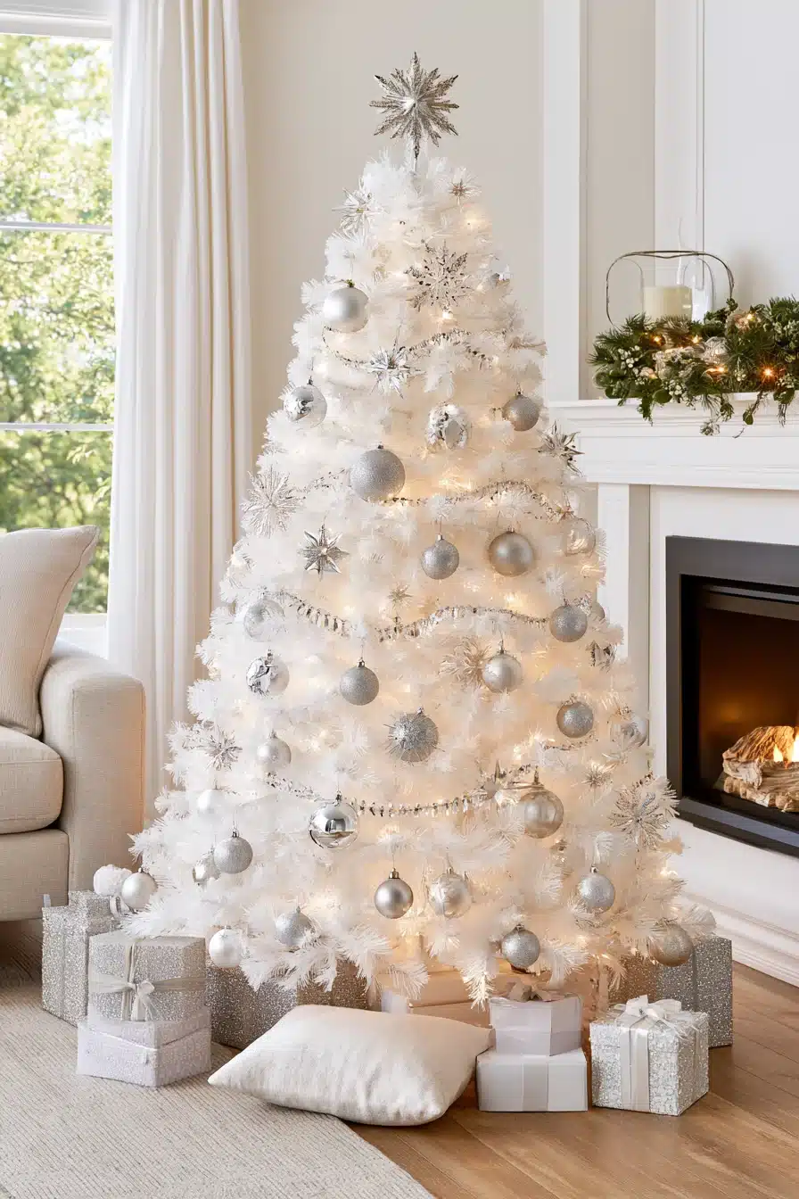 27 Magical White Christmas Tree Ideas For A Dreamy Holiday Home