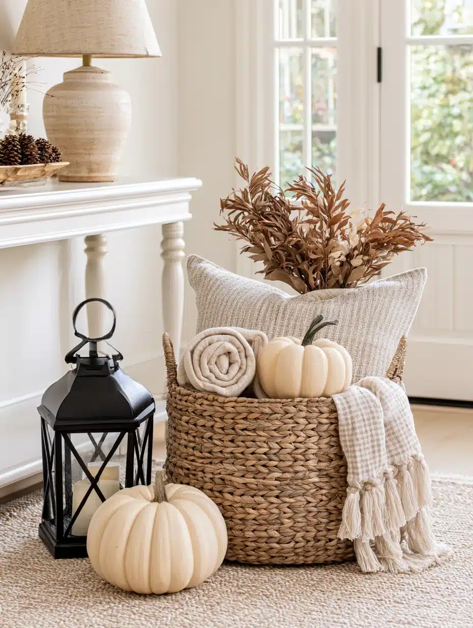 27 Charming Fall Basket Ideas for a Cozy Autumn Home