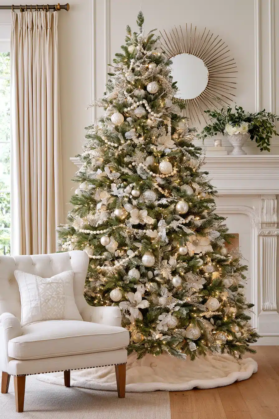27 Magical White Christmas Tree Ideas For A Dreamy Holiday Home