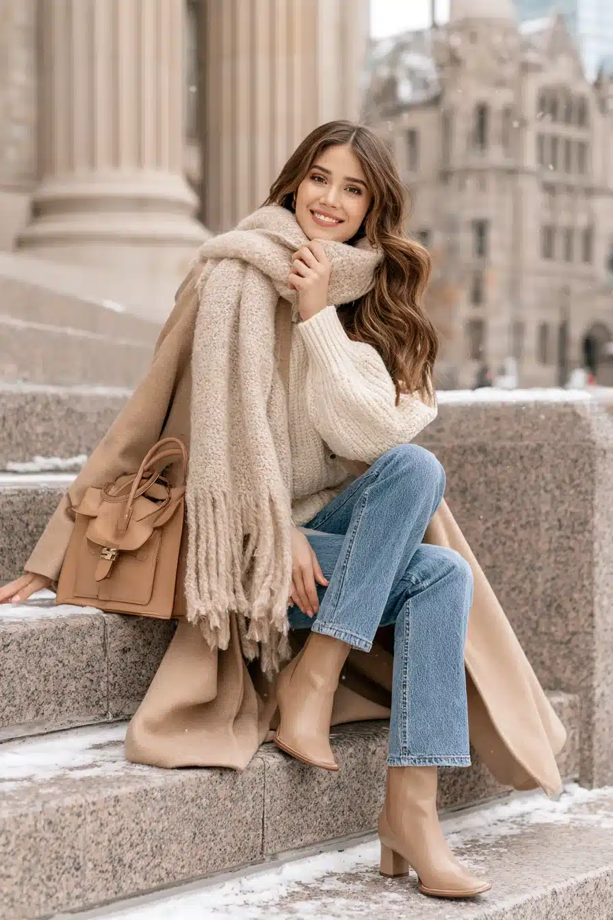 27 Winter Outfits With Scarves That Look Cozy and Chic