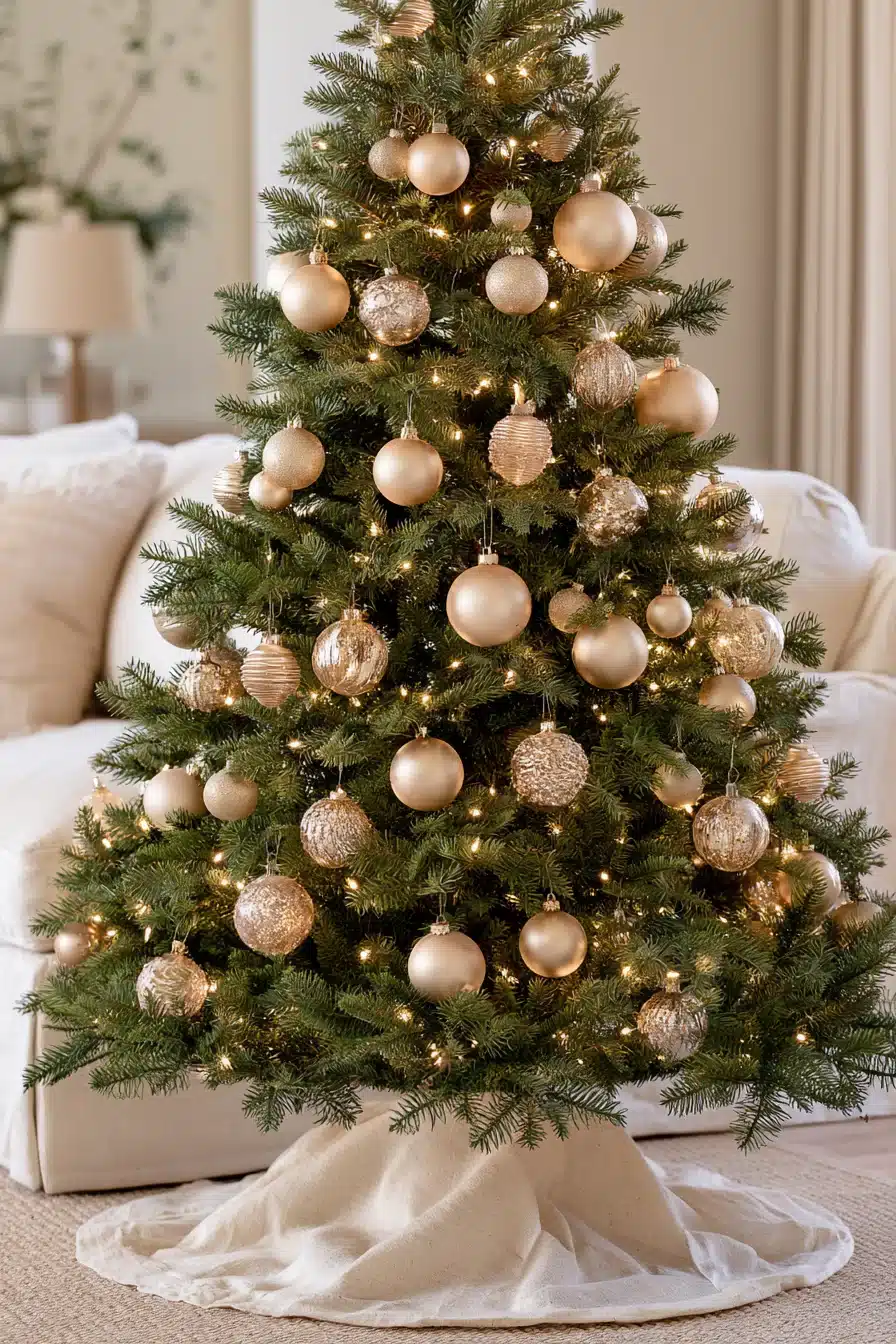 27 Stunning Gold Christmas Tree Ideas to Make Your Holiday Home Sparkle