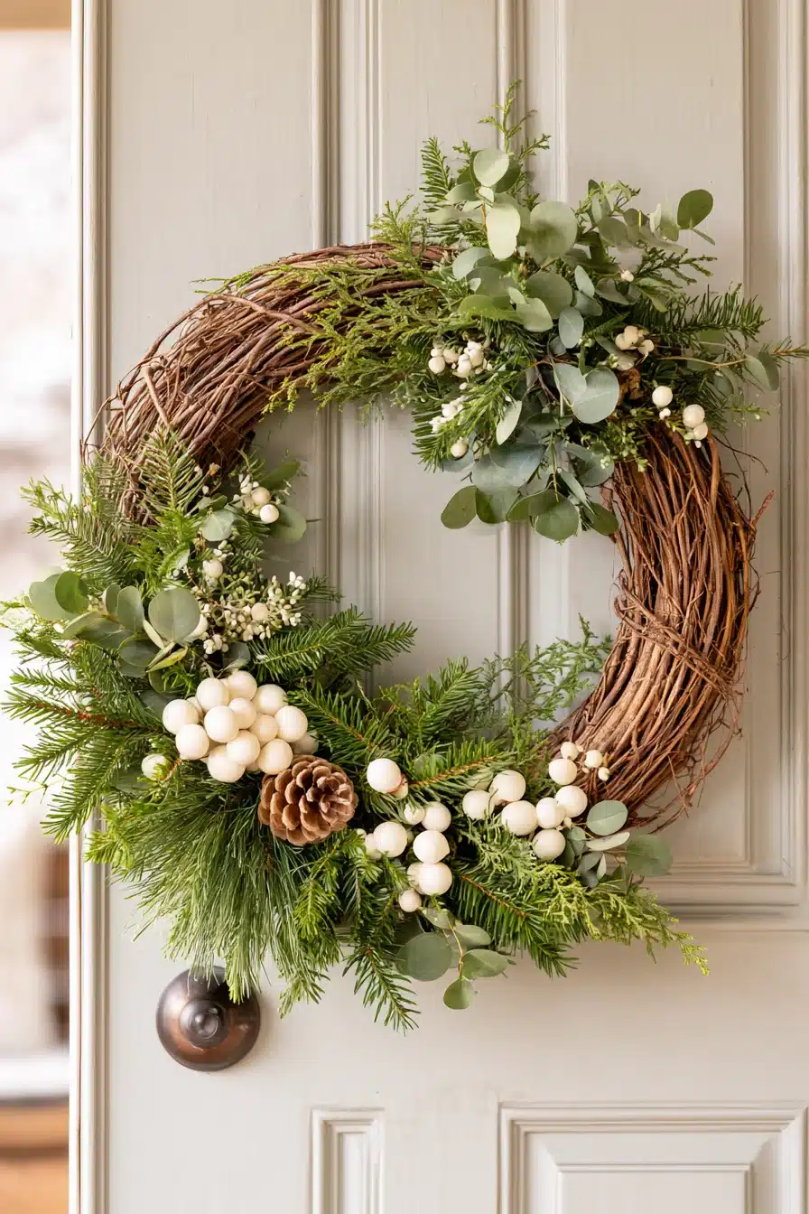 27 Beautiful Winter Wreaths for Front Door Charm and a Cozy Seasonal Welcome