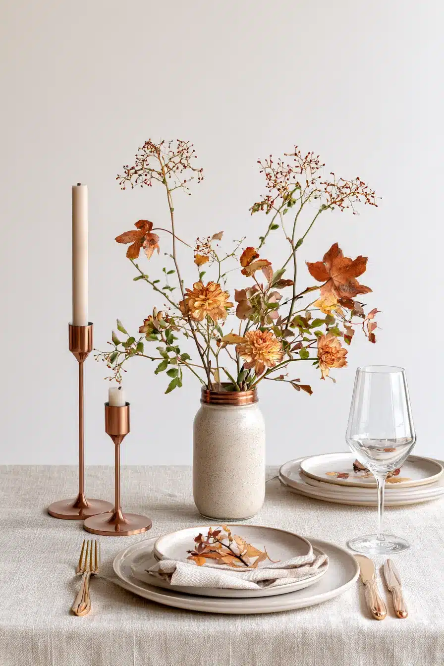 27 Charming Fall Mason Jar Centerpieces That Make Your Home Feel Cozy