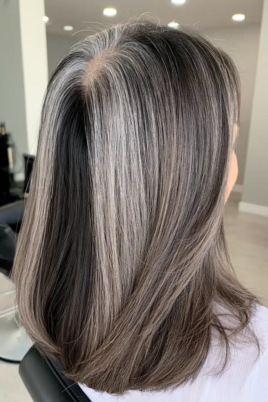 27 Beautiful Grey Blending Ideas for Dark Hair That Make Silver Strands Shine