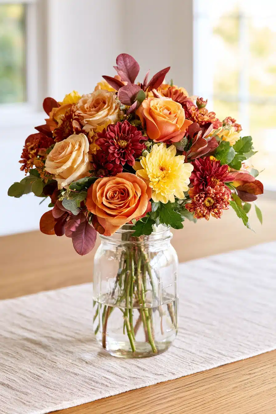 27 Charming Fall Mason Jar Centerpieces That Make Your Home Feel Cozy
