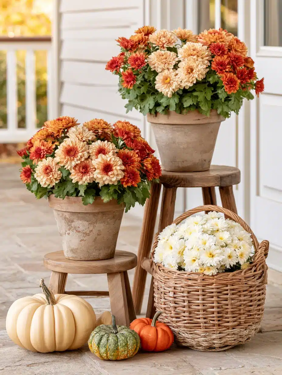 27 Beautiful Mums Front Porch Ideas for a Colorful and Cozy Autumn Welcome