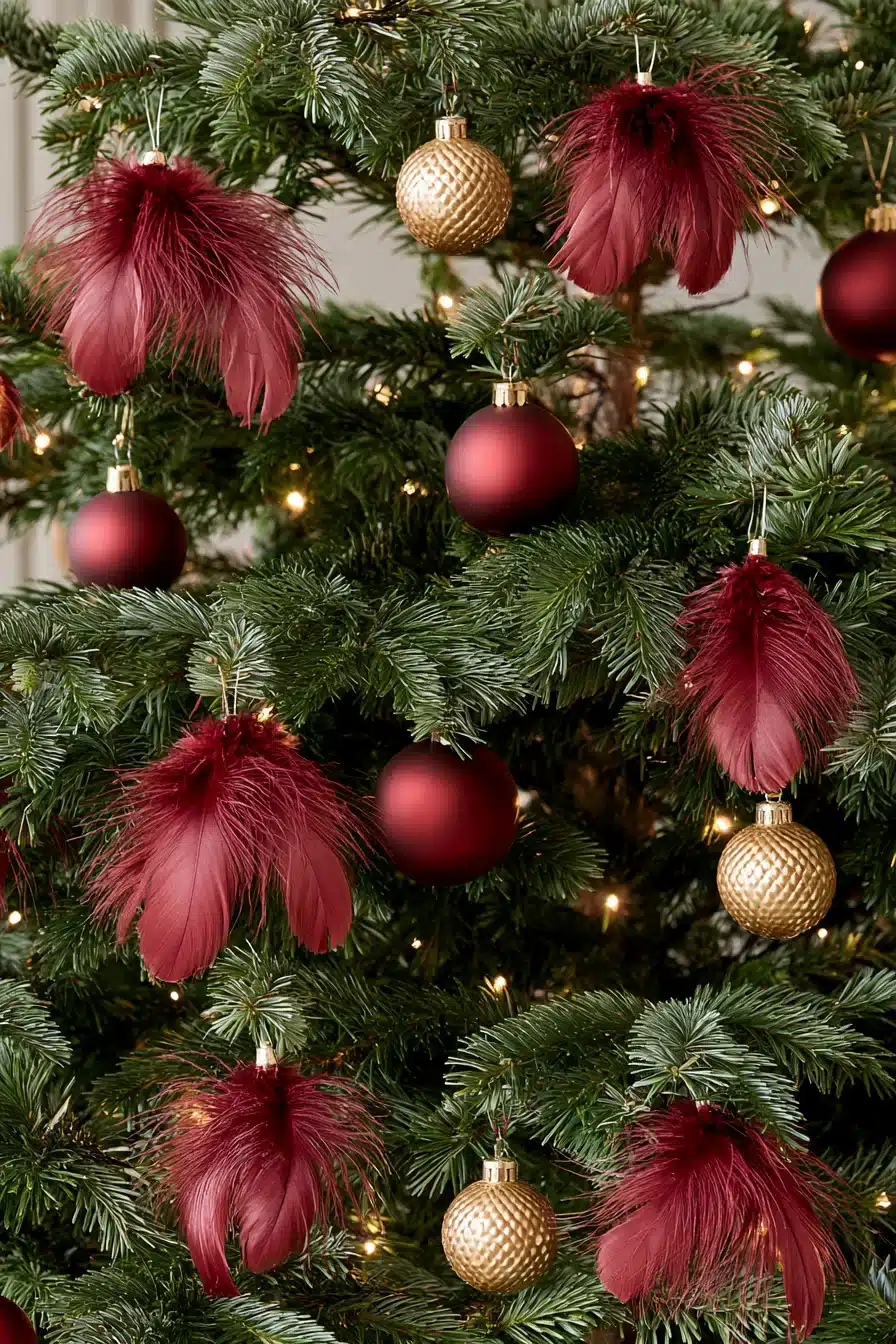 27 Elegant Burgundy Christmas Tree Ideas for a Warm and Magical Holiday