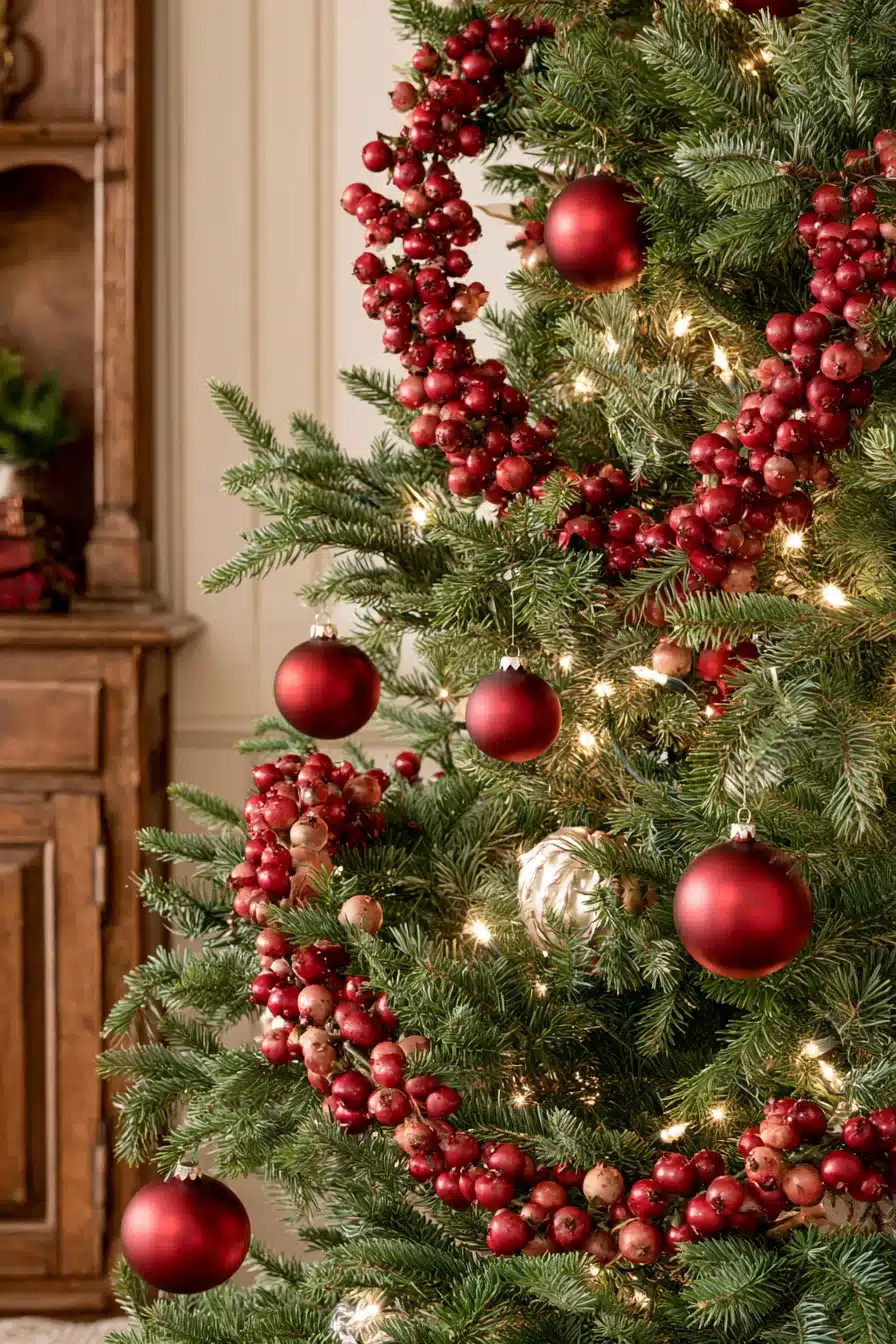 27 Elegant Burgundy Christmas Tree Ideas for a Warm and Magical Holiday