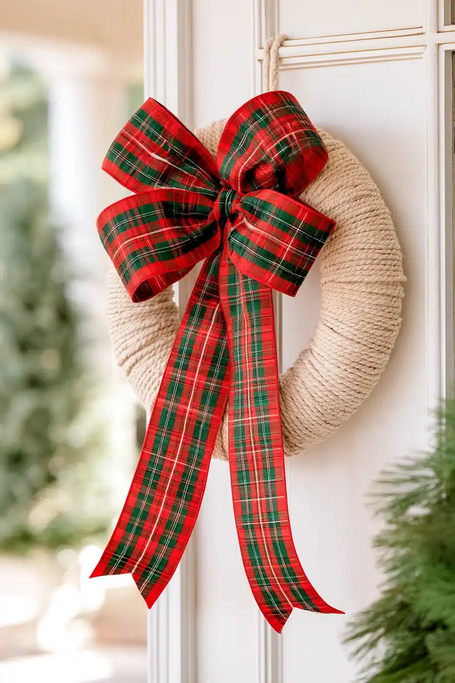 27 Cozy Christmas Yarn Wreaths to Make Your Front Door Feel Magical