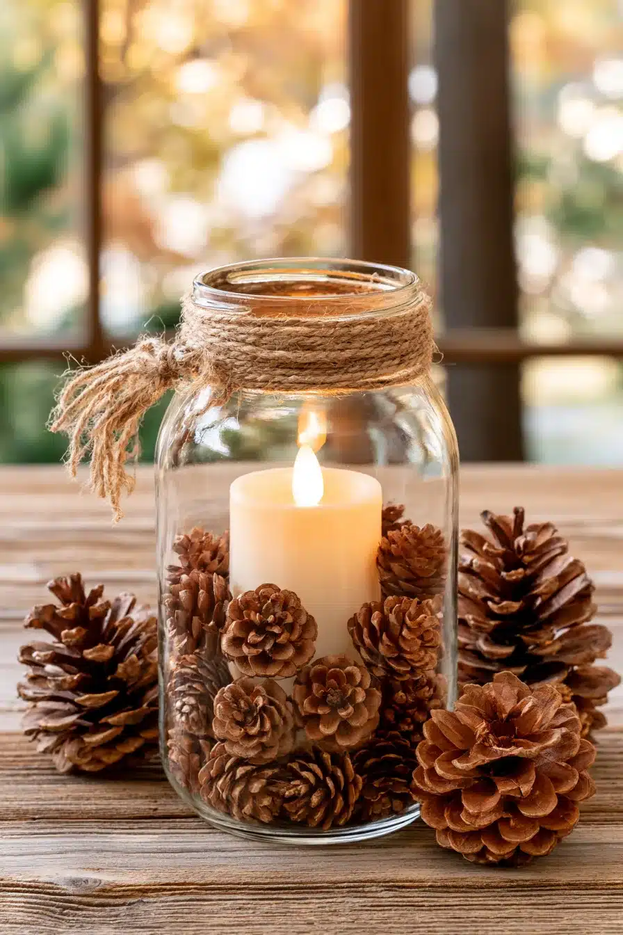 27 Charming Fall Mason Jar Centerpieces That Make Your Home Feel Cozy