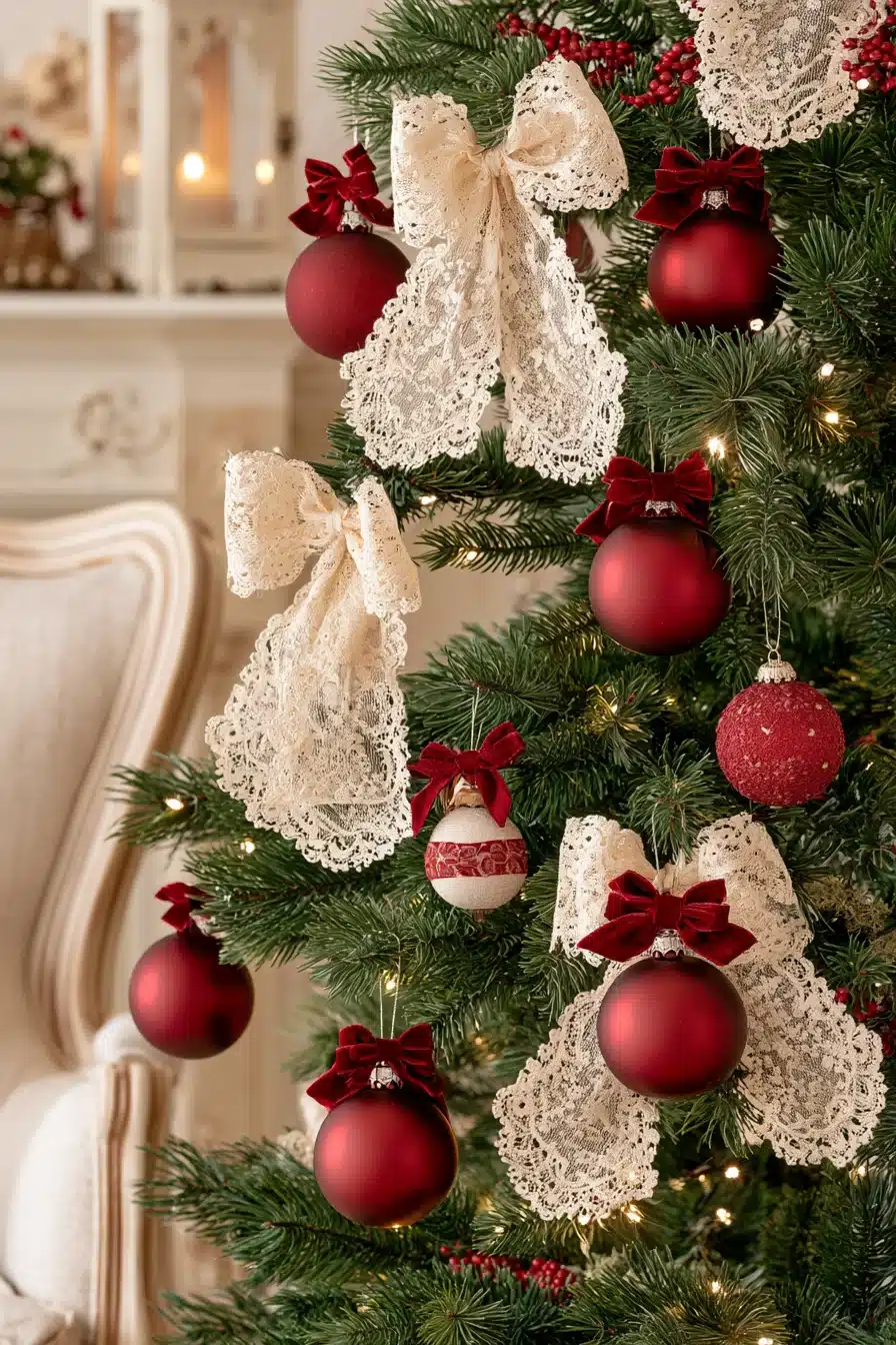 27 Elegant Burgundy Christmas Tree Ideas for a Warm and Magical Holiday
