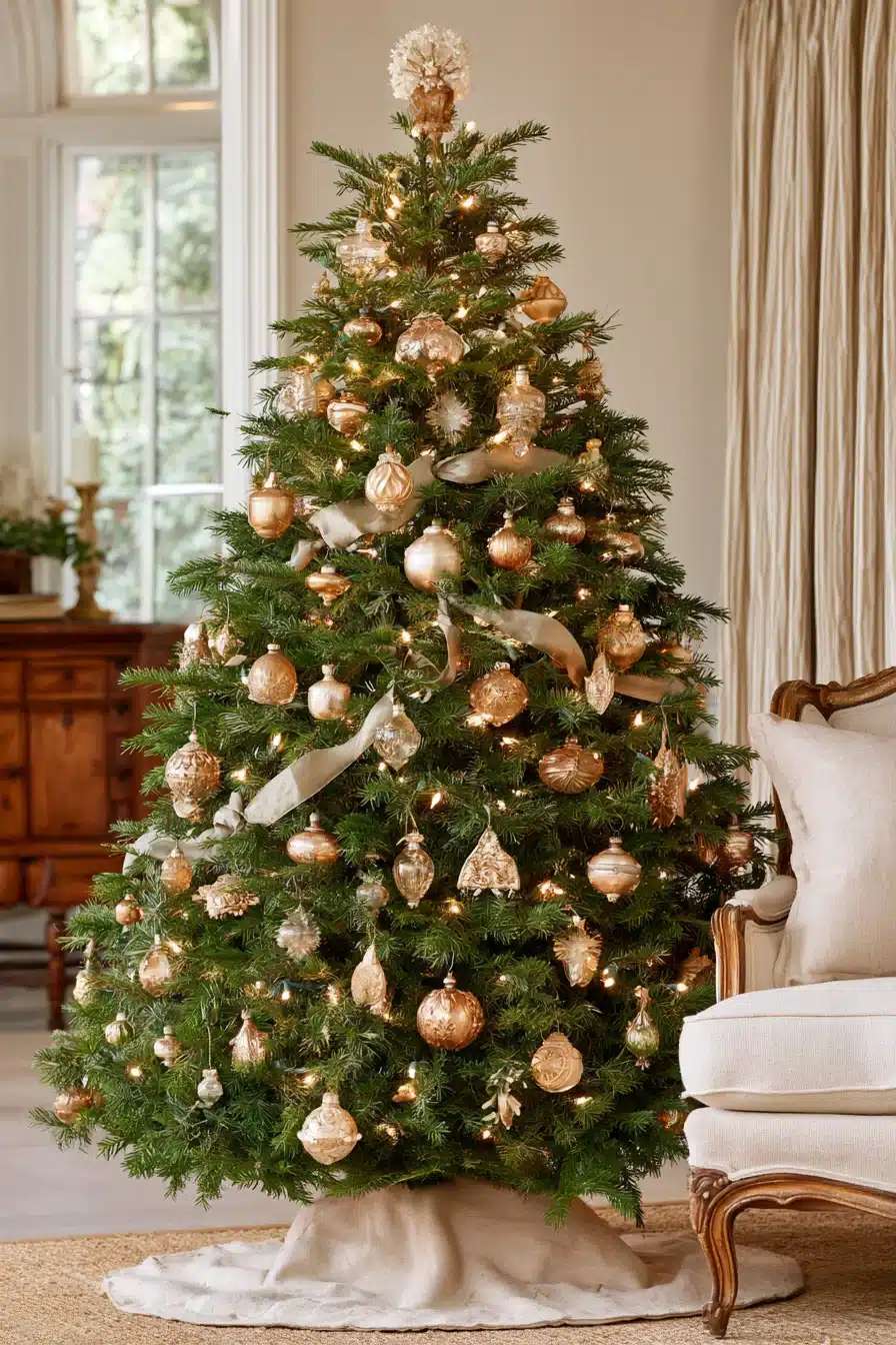 27 Stunning Gold Christmas Tree Ideas to Make Your Holiday Home Sparkle