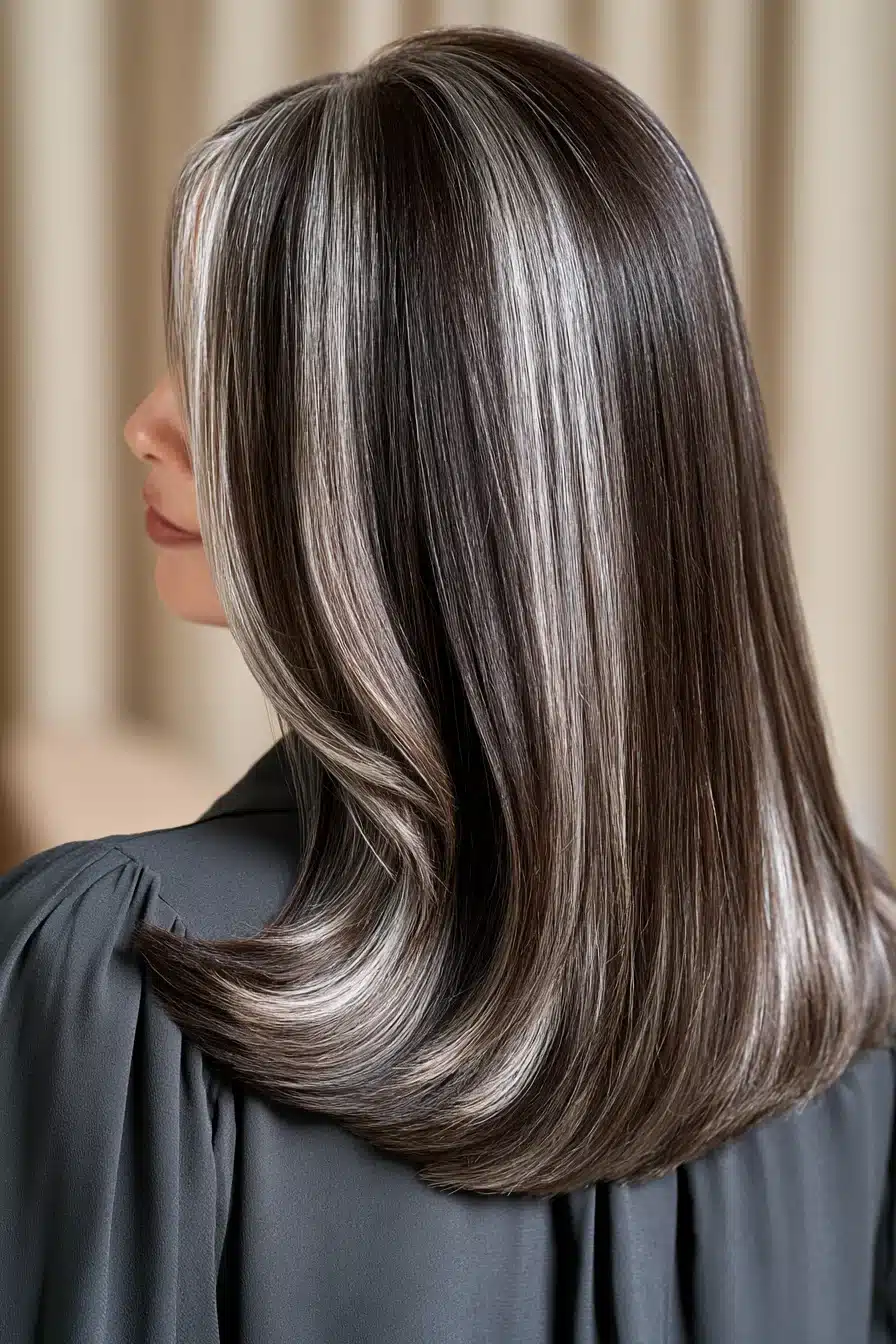 27 Beautiful Grey Blending Ideas for Dark Hair That Make Silver Strands Shine