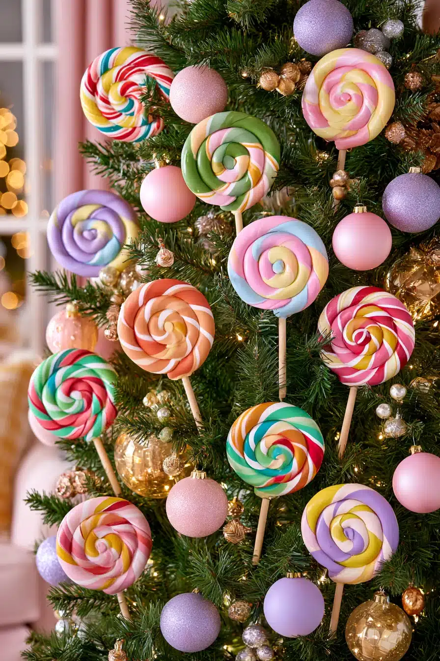 27 Whimsical Candyland Christmas Tree Ideas for a Sweet and Magical Holiday
