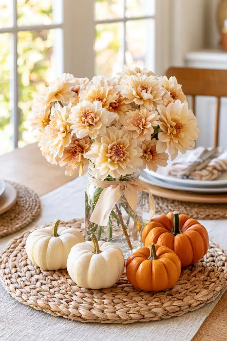 27 Charming Fall Mason Jar Centerpieces That Make Your Home Feel Cozy