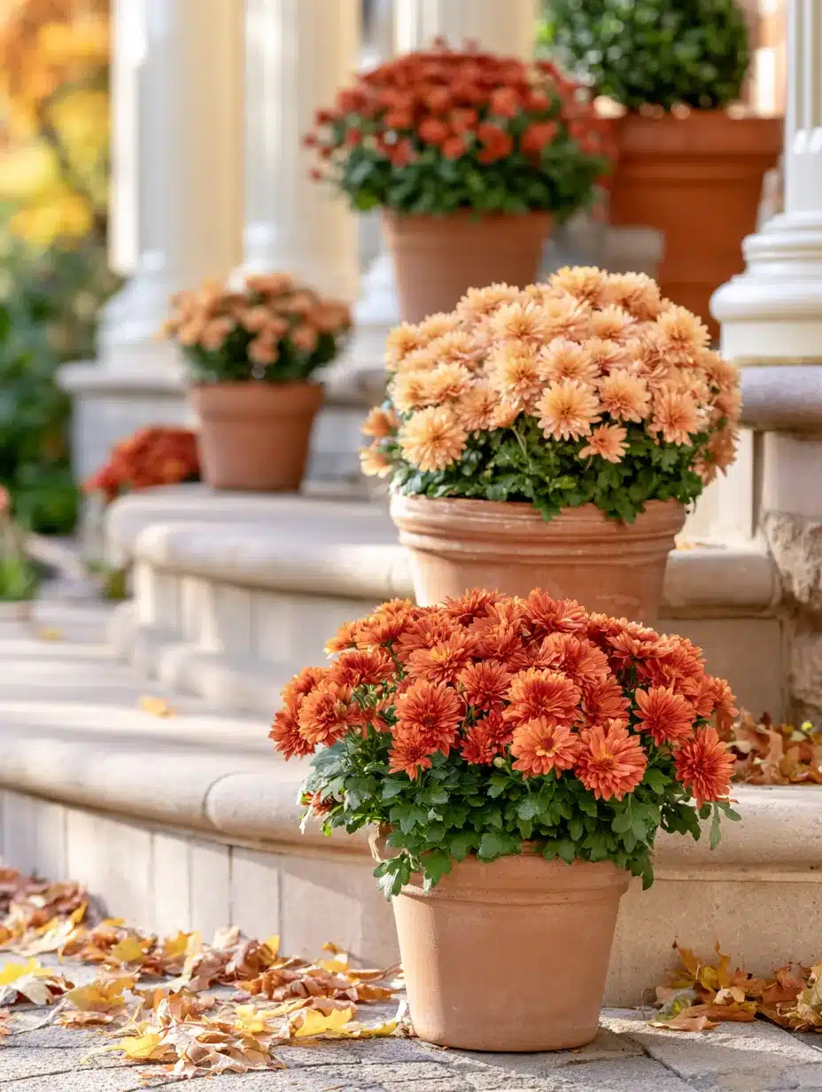 27 Beautiful Mums Front Porch Ideas for a Colorful and Cozy Autumn Welcome