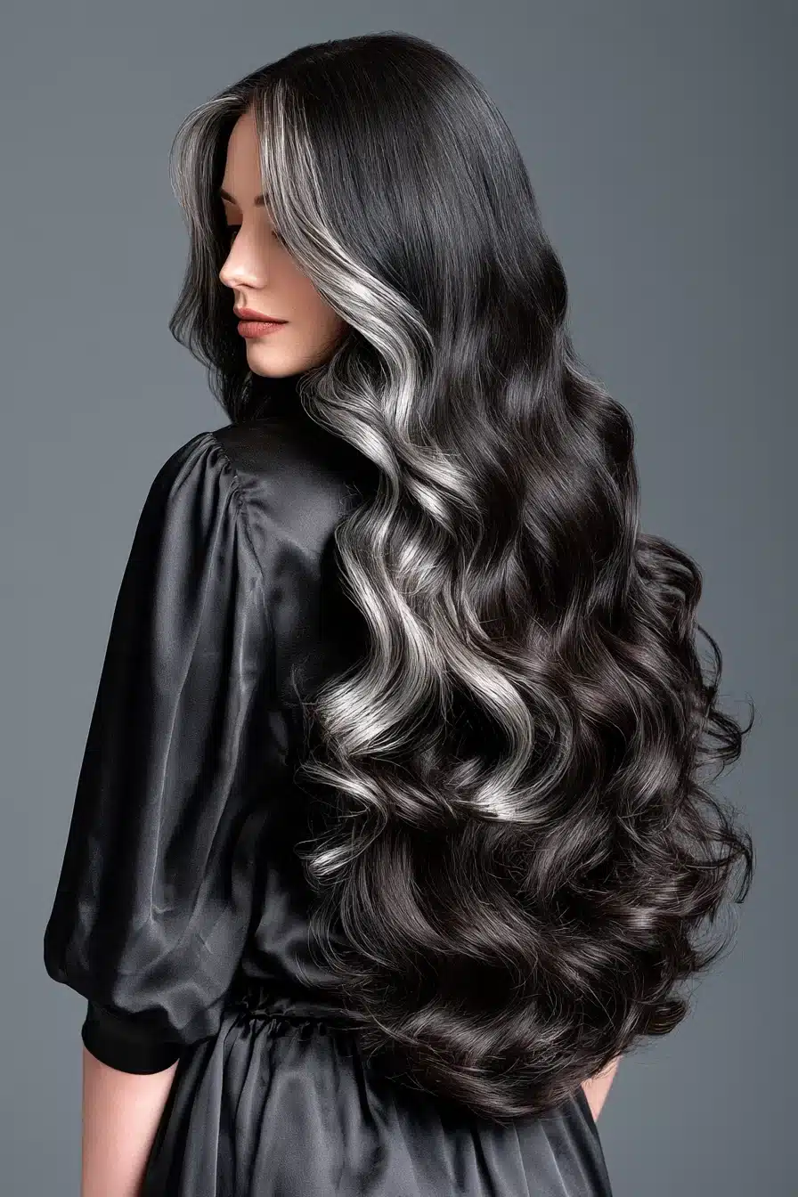 27 Beautiful Grey Blending Ideas for Dark Hair That Make Silver Strands Shine