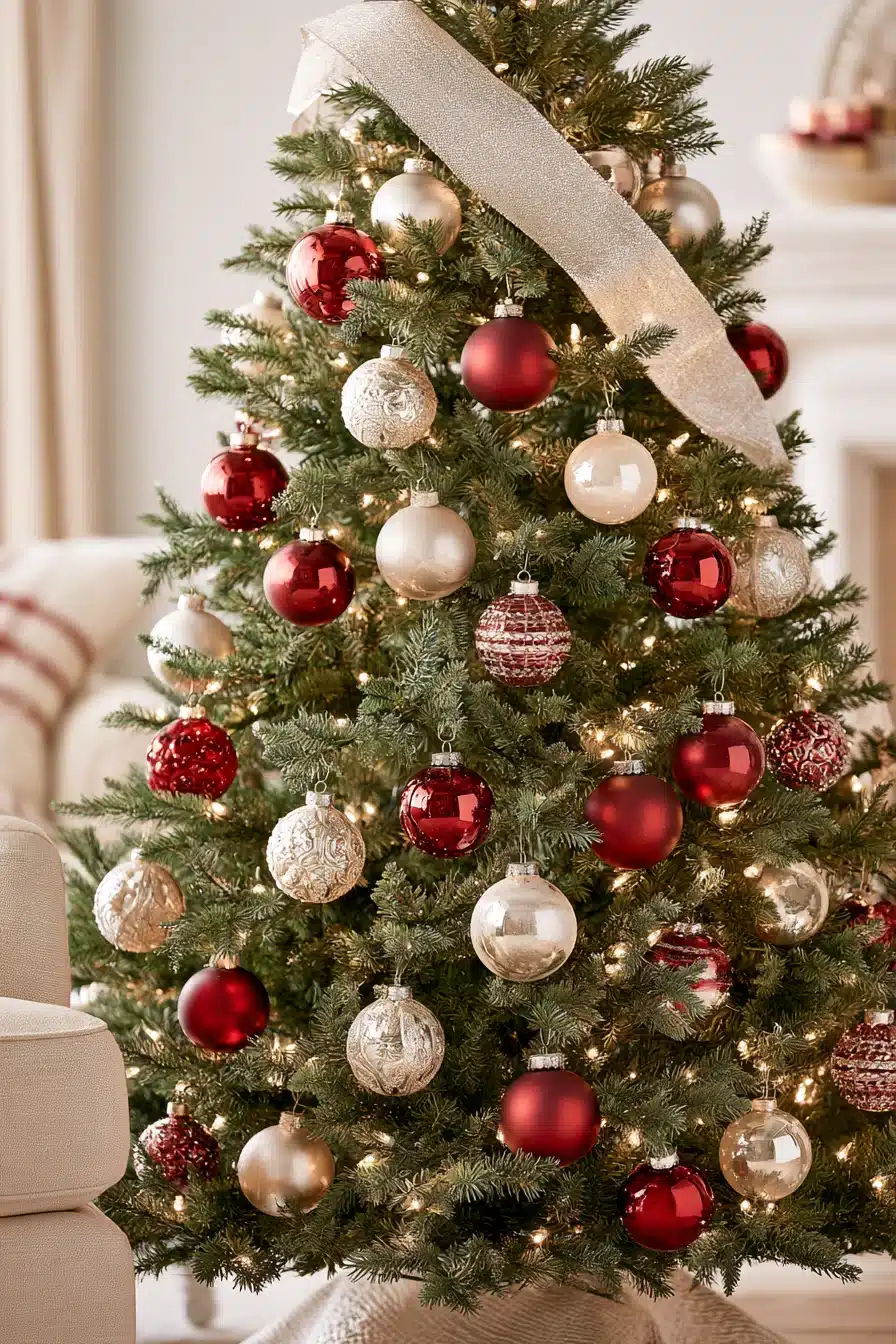 27 Elegant Burgundy Christmas Tree Ideas for a Warm and Magical Holiday