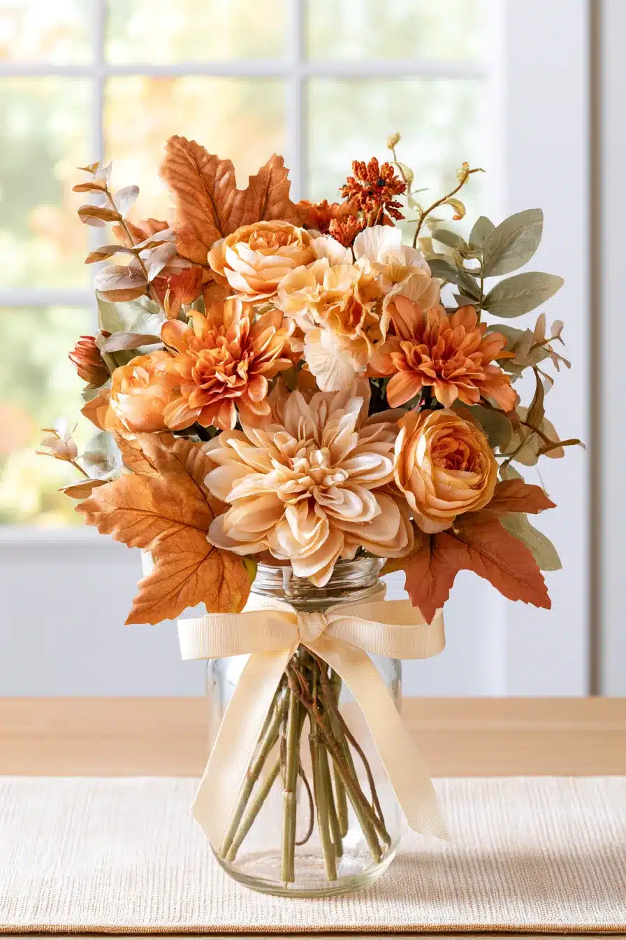 27 Charming Fall Mason Jar Centerpieces That Make Your Home Feel Cozy