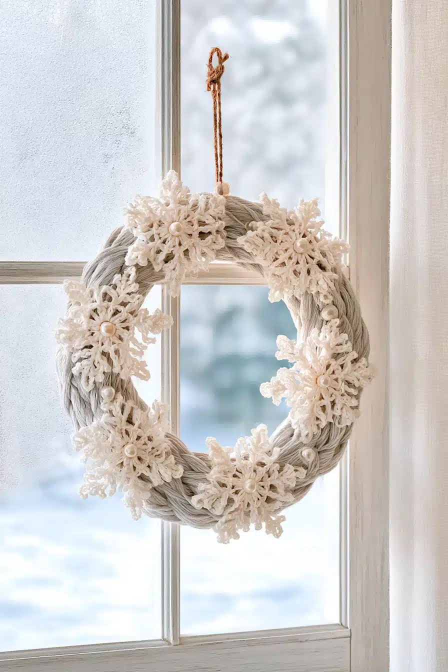 27 Cozy Christmas Yarn Wreaths to Make Your Front Door Feel Magical
