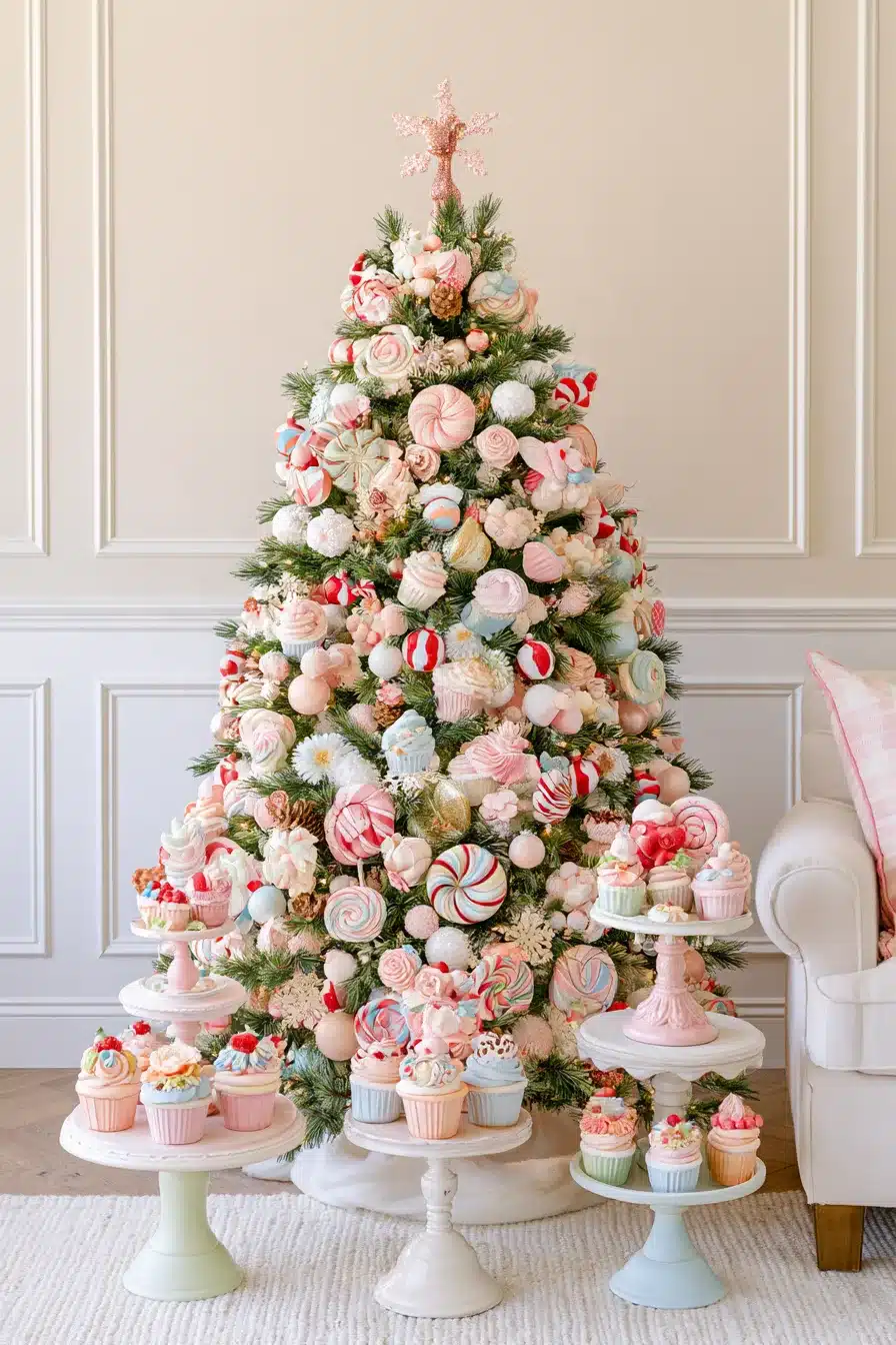 27 Whimsical Candyland Christmas Tree Ideas for a Sweet and Magical Holiday
