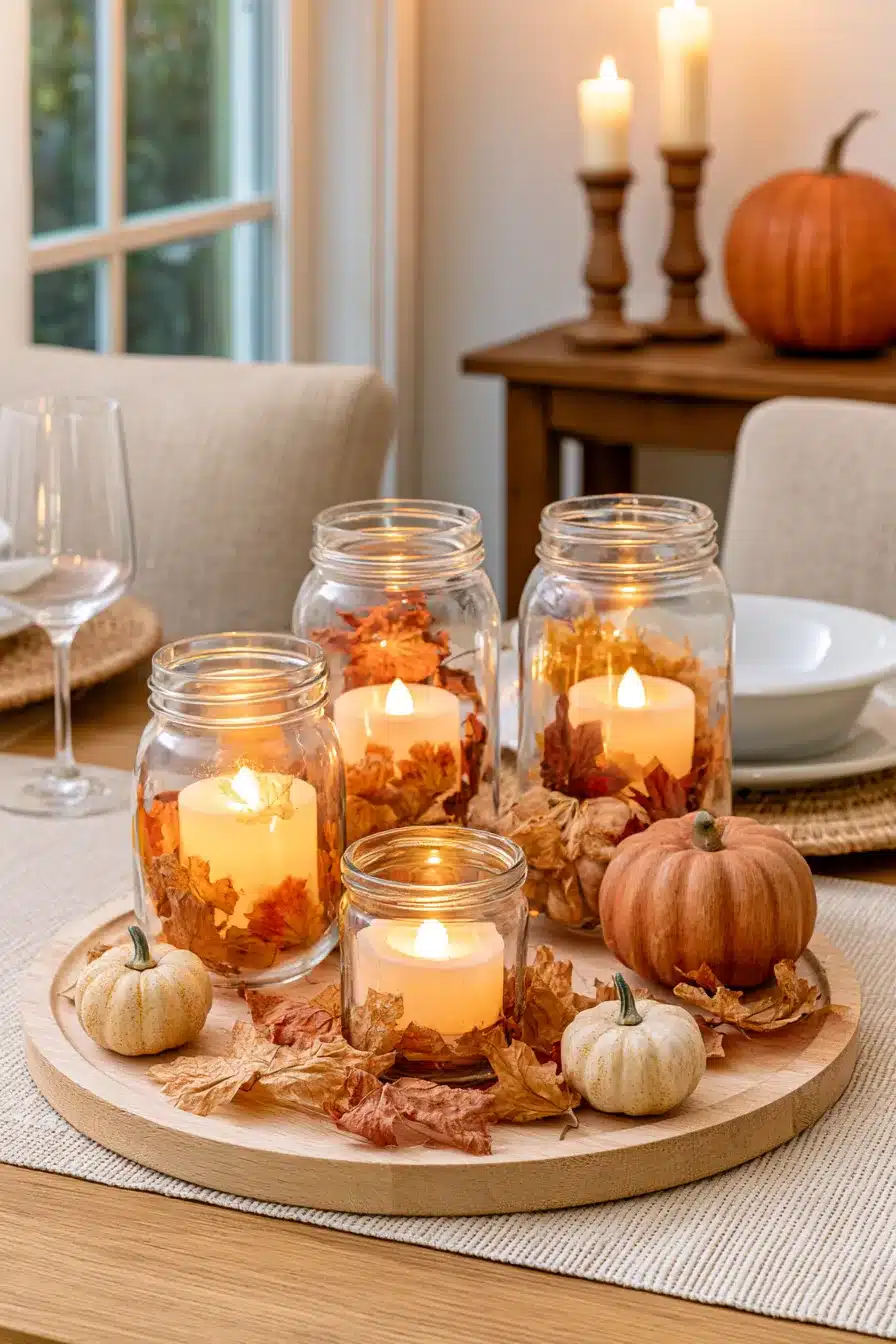 27 Charming Fall Mason Jar Centerpieces That Make Your Home Feel Cozy