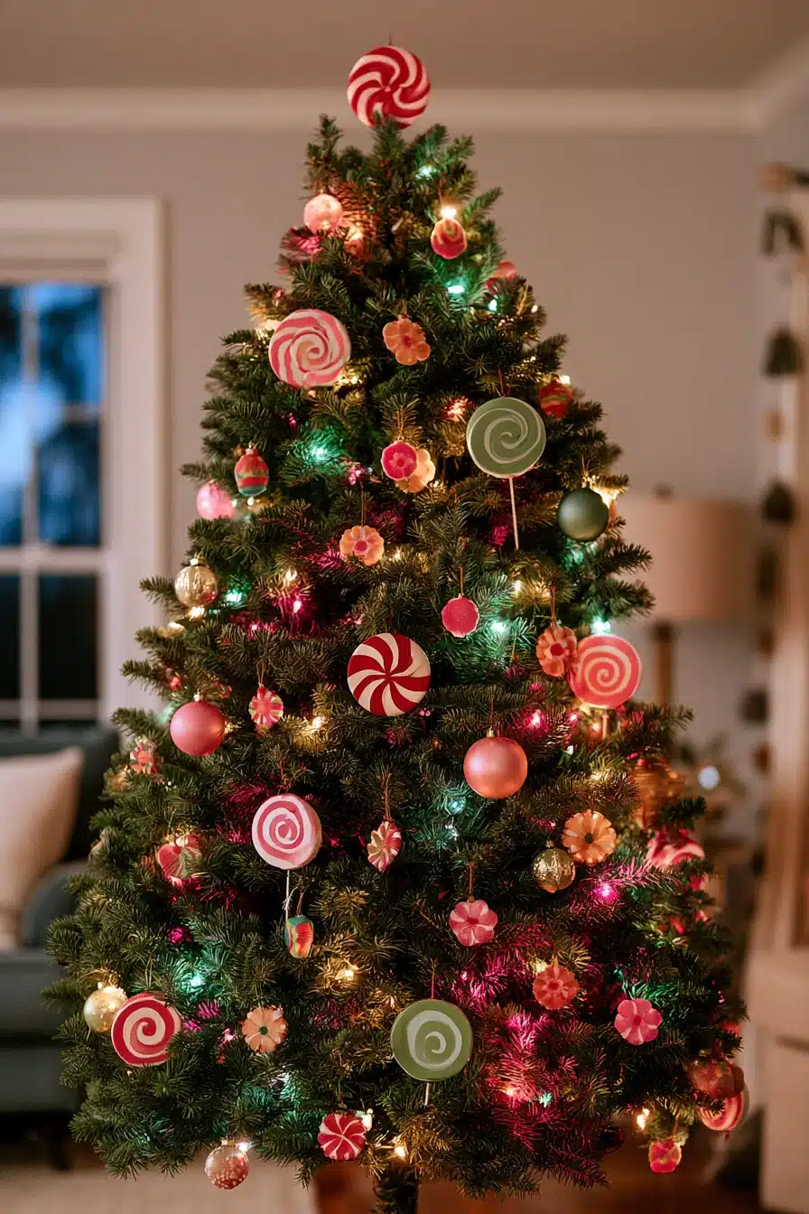 27 Whimsical Candyland Christmas Tree Ideas for a Sweet and Magical Holiday