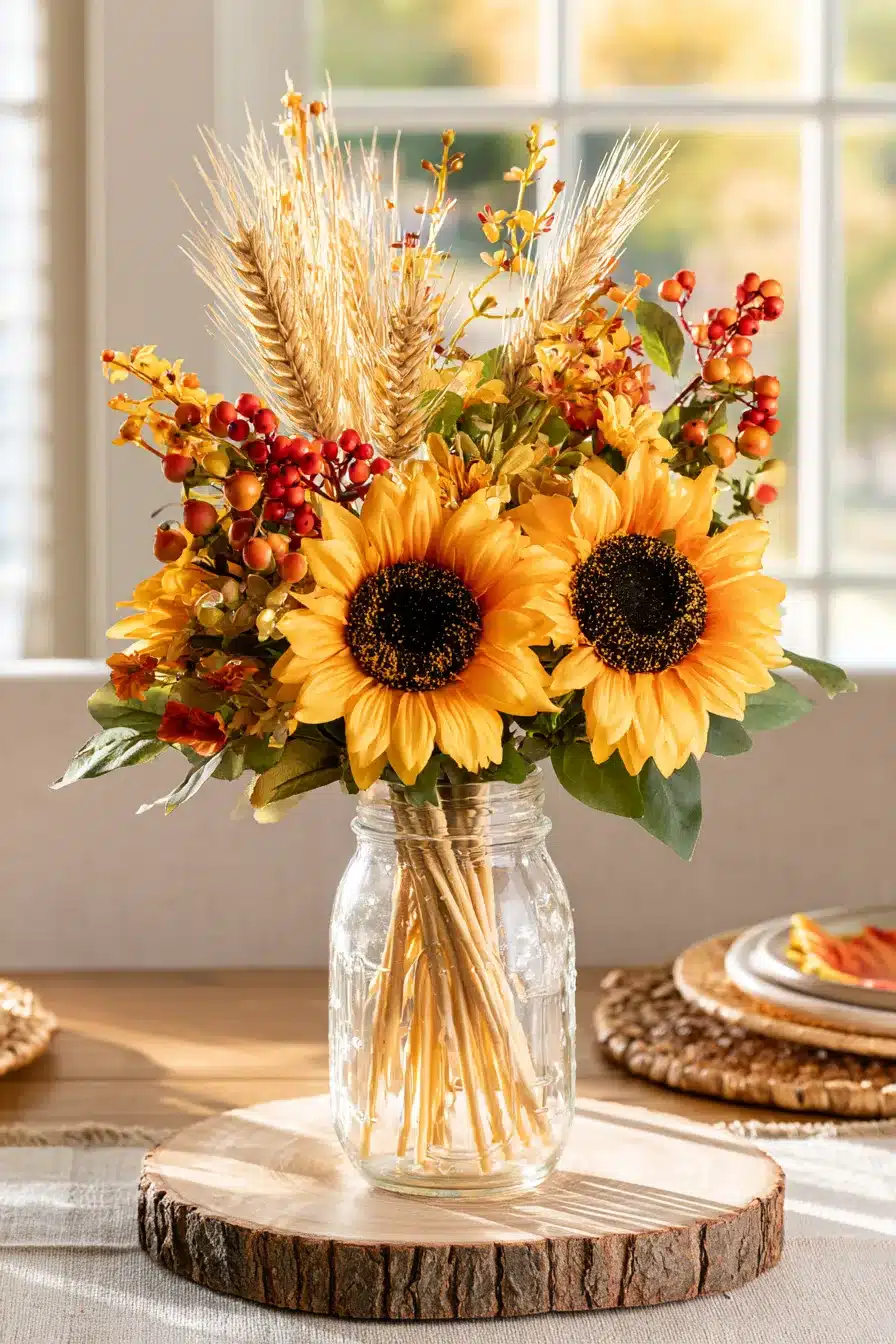 27 Charming Fall Mason Jar Centerpieces That Make Your Home Feel Cozy