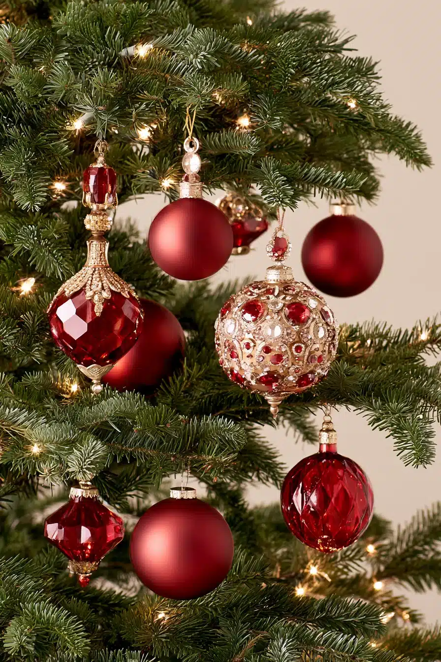 27 Elegant Burgundy Christmas Tree Ideas for a Warm and Magical Holiday