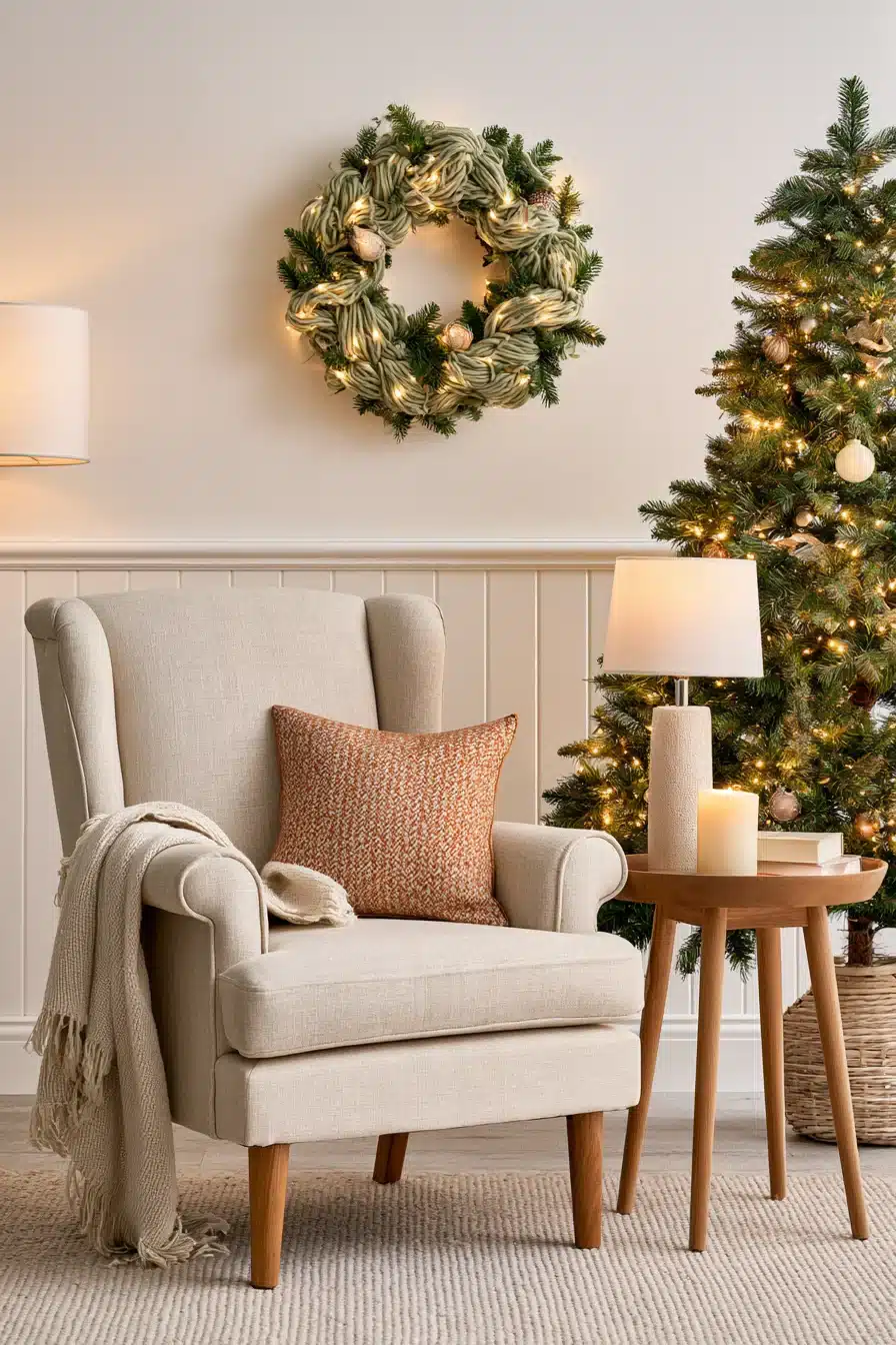27 Cozy Christmas Yarn Wreaths to Make Your Front Door Feel Magical