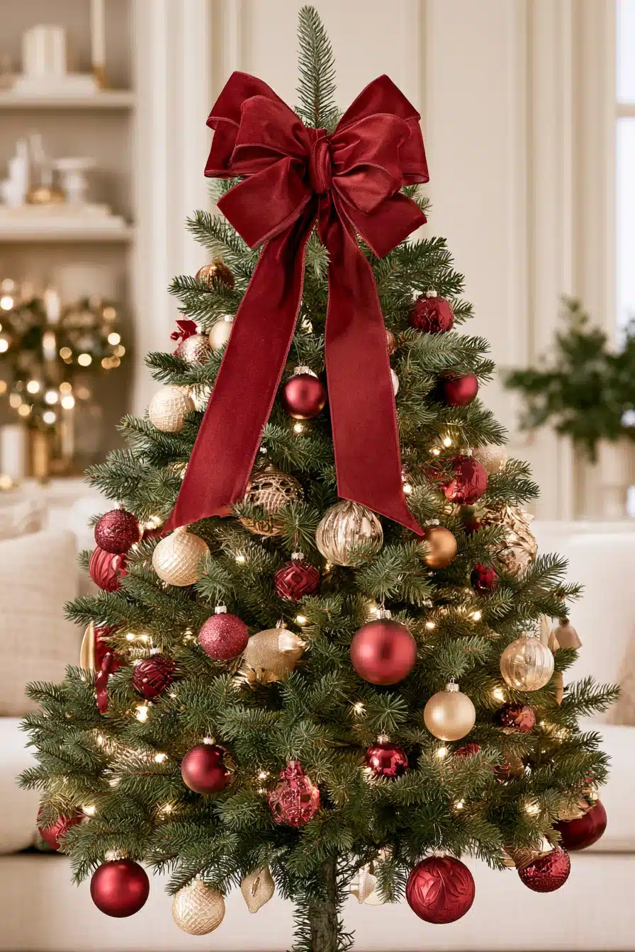 27 Elegant Burgundy Christmas Tree Ideas for a Warm and Magical Holiday