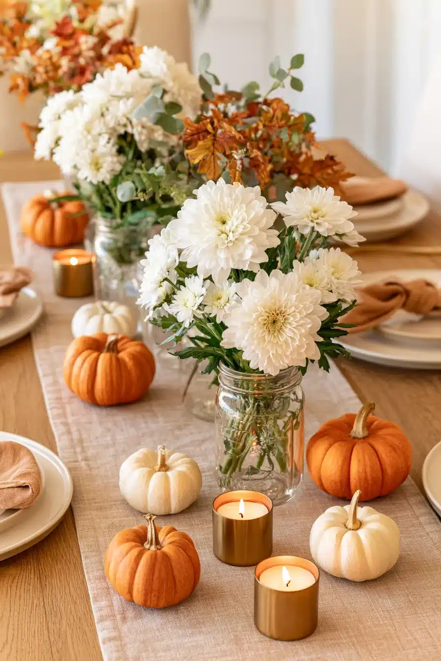 27 Charming Fall Mason Jar Centerpieces That Make Your Home Feel Cozy
