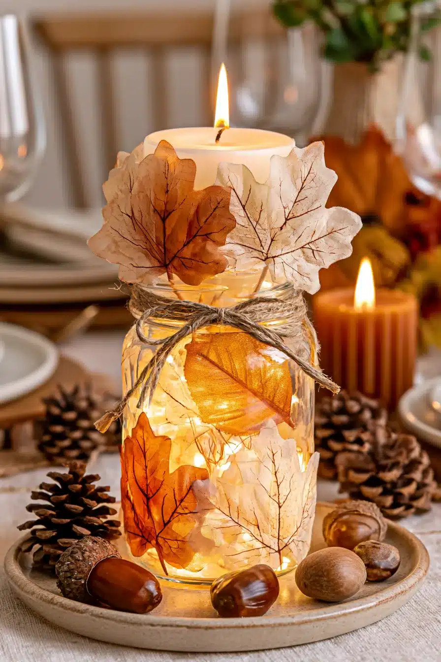 27 Charming Fall Mason Jar Centerpieces That Make Your Home Feel Cozy