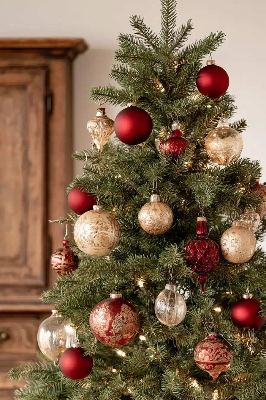 27 Elegant Burgundy Christmas Tree Ideas for a Warm and Magical Holiday