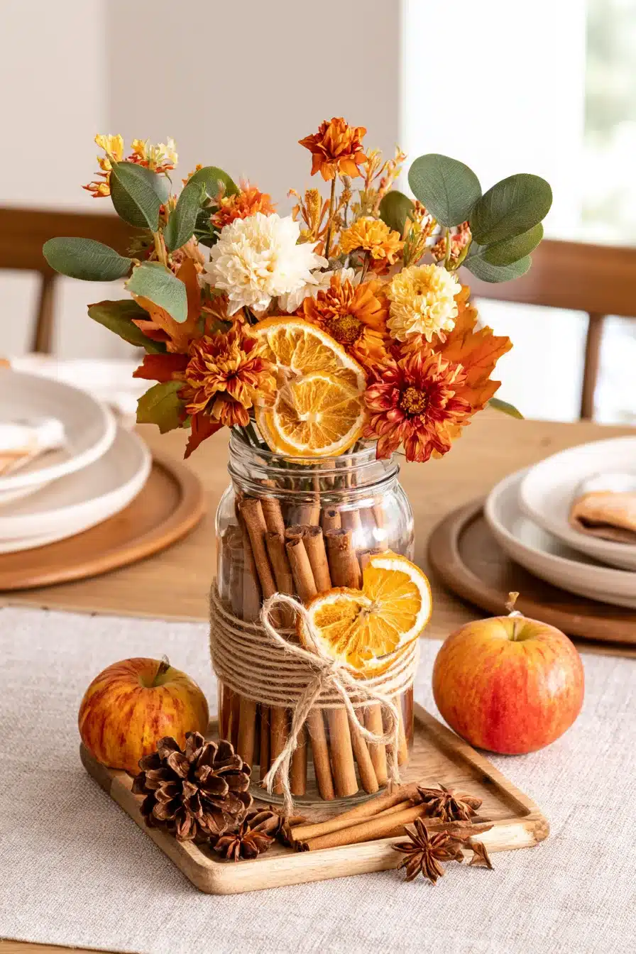 27 Charming Fall Mason Jar Centerpieces That Make Your Home Feel Cozy