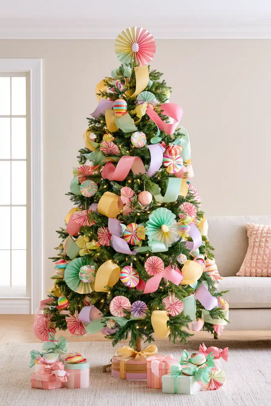 27 Whimsical Candyland Christmas Tree Ideas for a Sweet and Magical Holiday