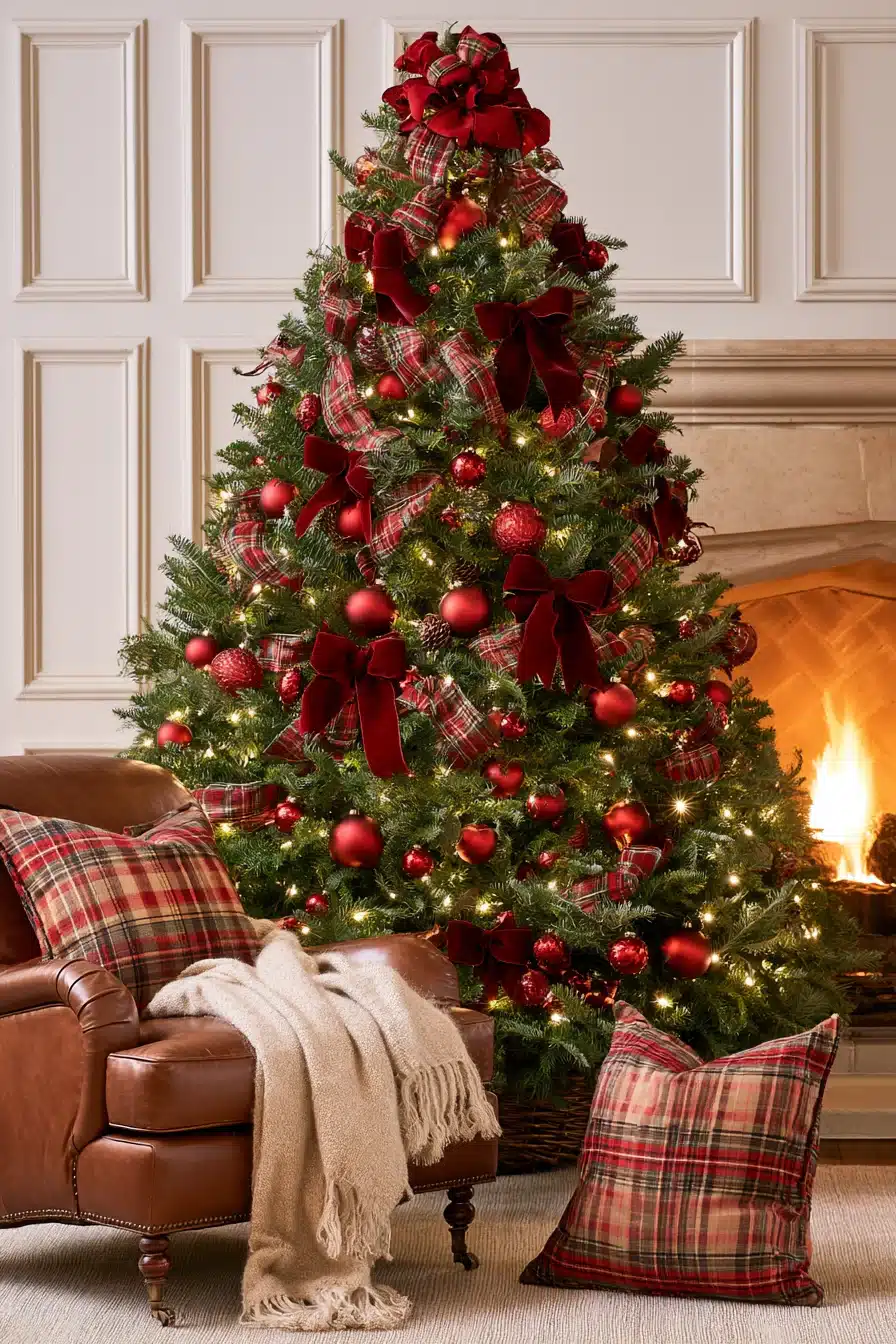 27 Elegant Burgundy Christmas Tree Ideas for a Warm and Magical Holiday