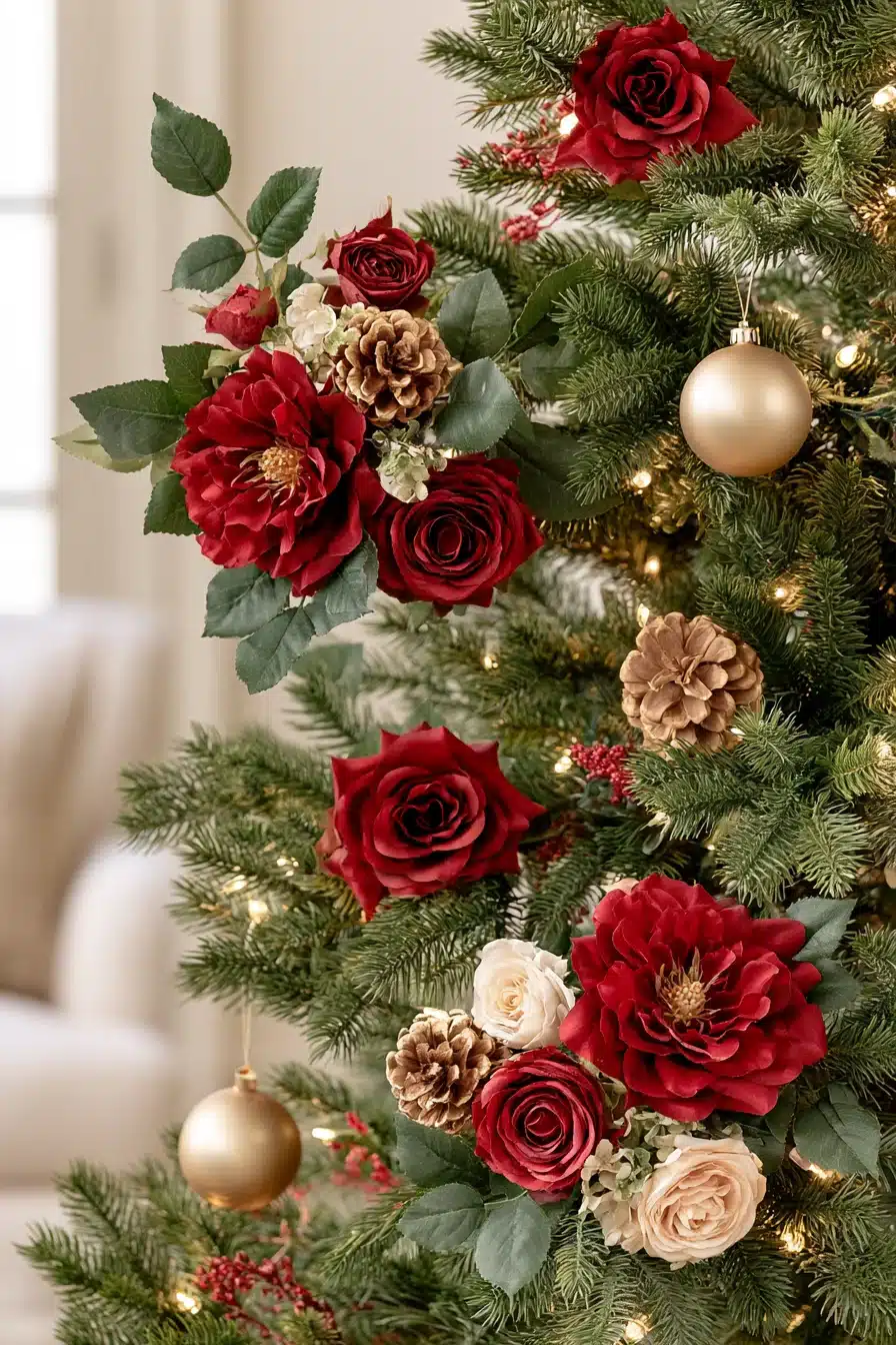 27 Elegant Burgundy Christmas Tree Ideas for a Warm and Magical Holiday